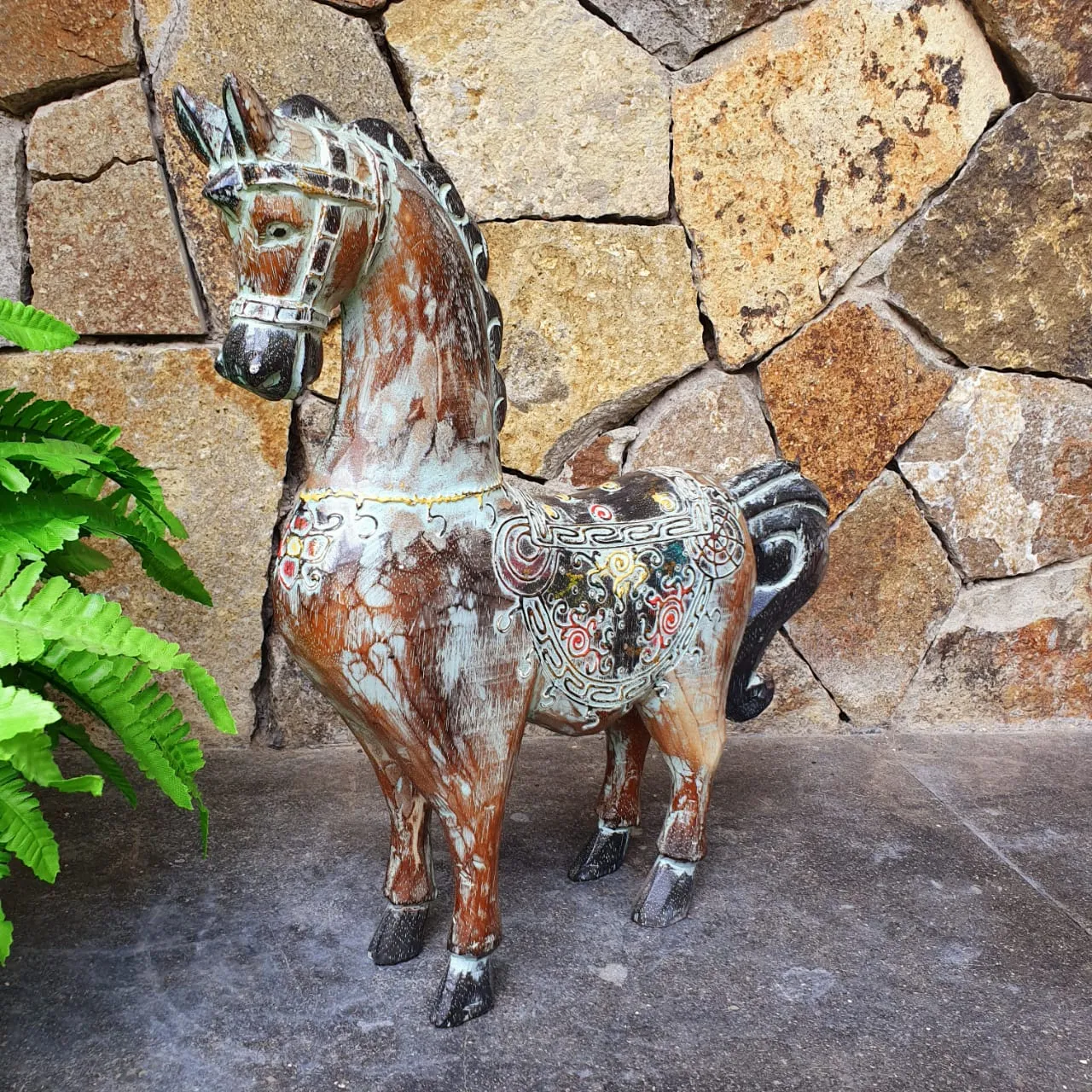 Antique Carved Wooden Ponies