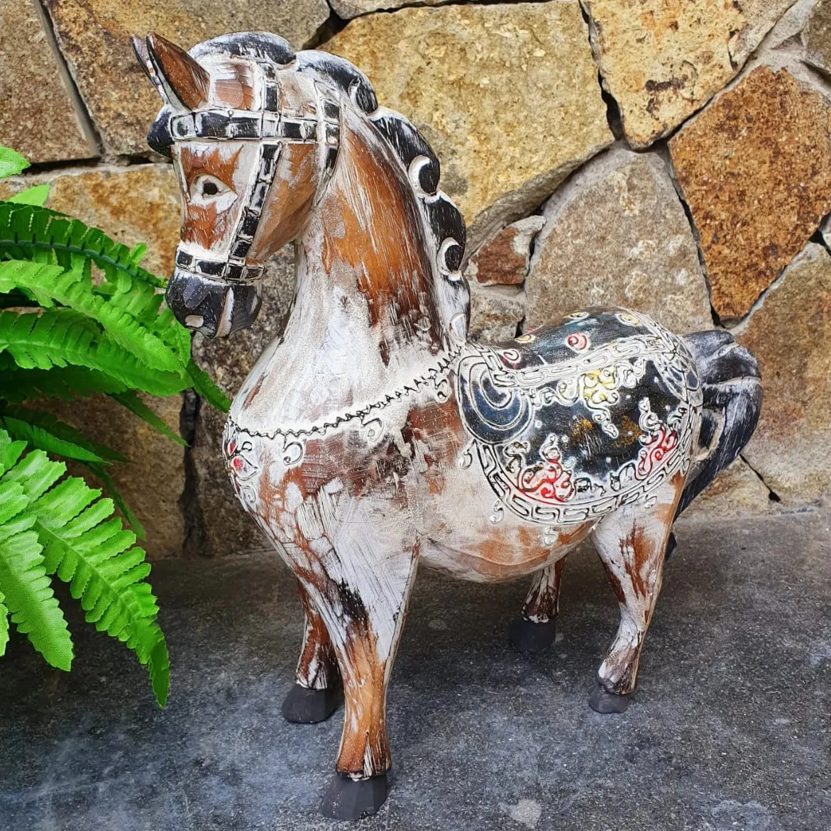 Antique Carved Wooden Ponies