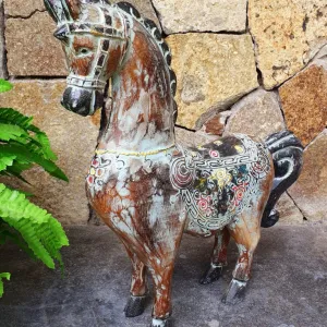 Antique Carved Wooden Ponies