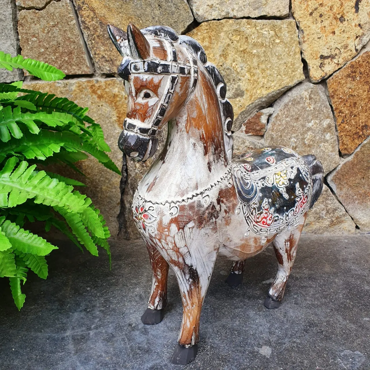 Antique Carved Wooden Ponies