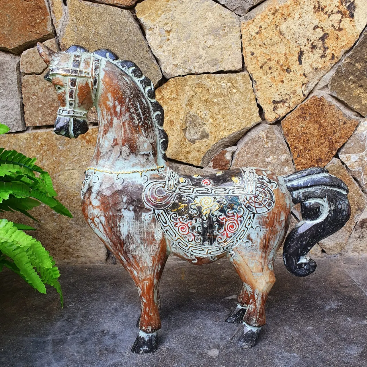 Antique Carved Wooden Ponies