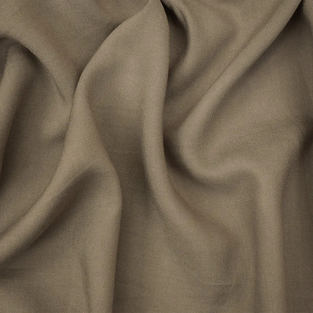 Brown Solid Rayon Challis Woven Fabric