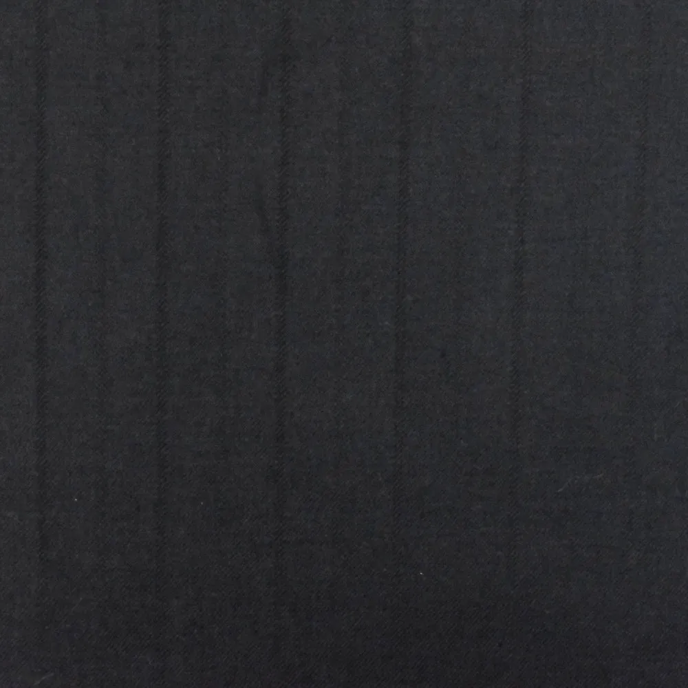 Classy Black Stripe Wool-Rayon Twill Woven Suiting Fabric