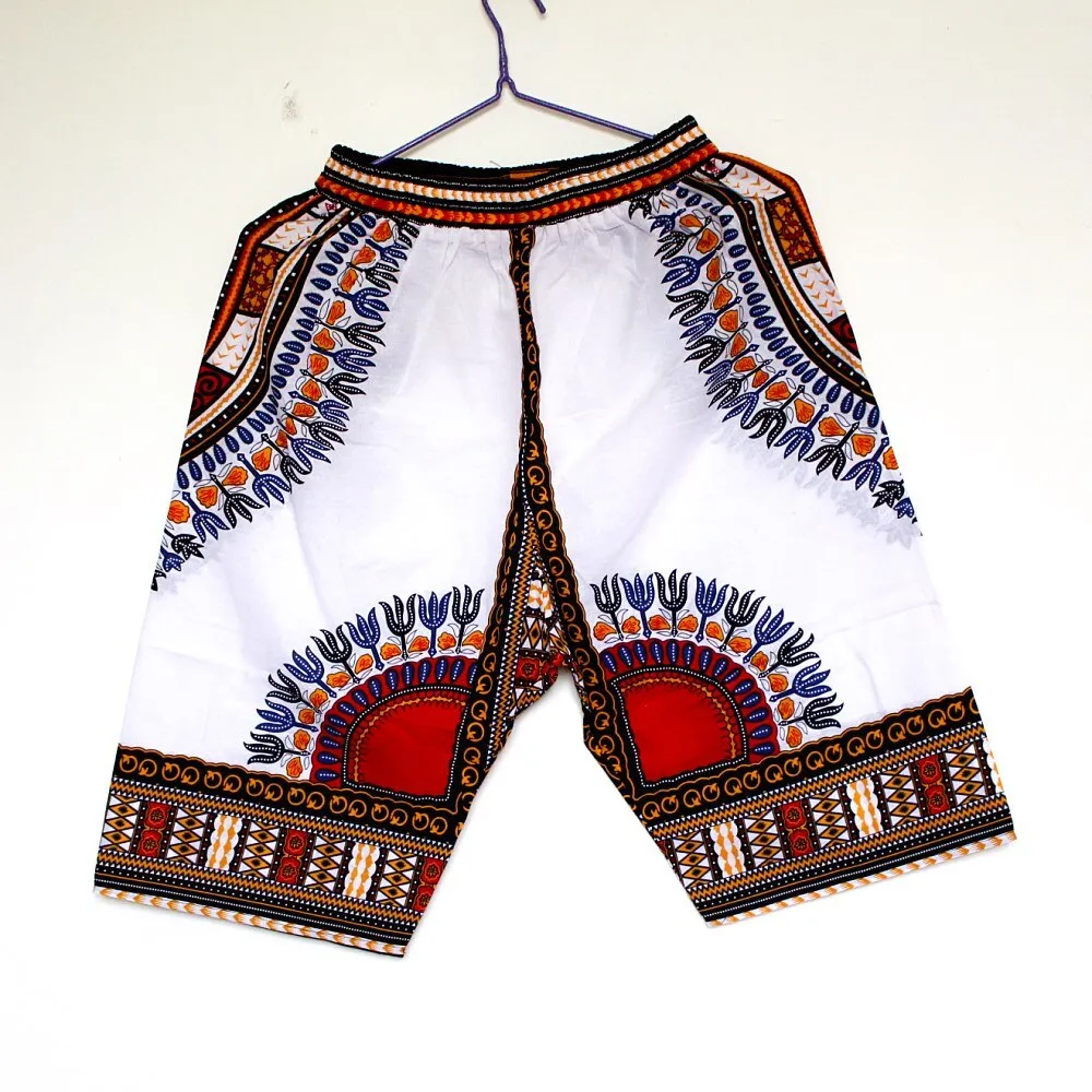 Colorful and Comfy: 100% Cotton African Dashiki Short Pants for Casual and Stylish Wear