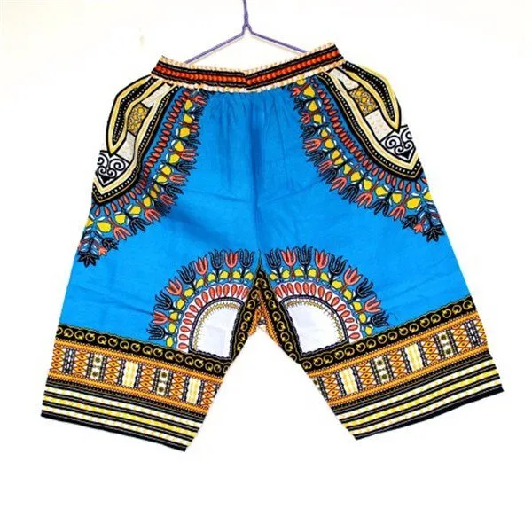 Colorful and Comfy: 100% Cotton African Dashiki Short Pants for Casual and Stylish Wear