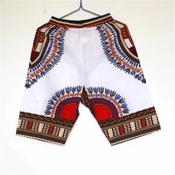 Colorful and Comfy: 100% Cotton African Dashiki Short Pants for Casual and Stylish Wear