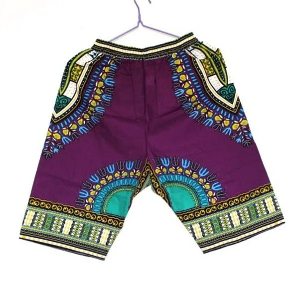 Colorful and Comfy: 100% Cotton African Dashiki Short Pants for Casual and Stylish Wear