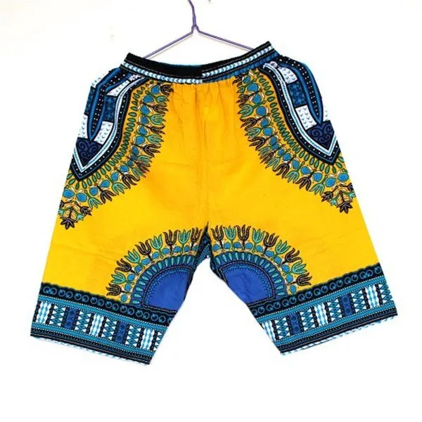 Colorful and Comfy: 100% Cotton African Dashiki Short Pants for Casual and Stylish Wear