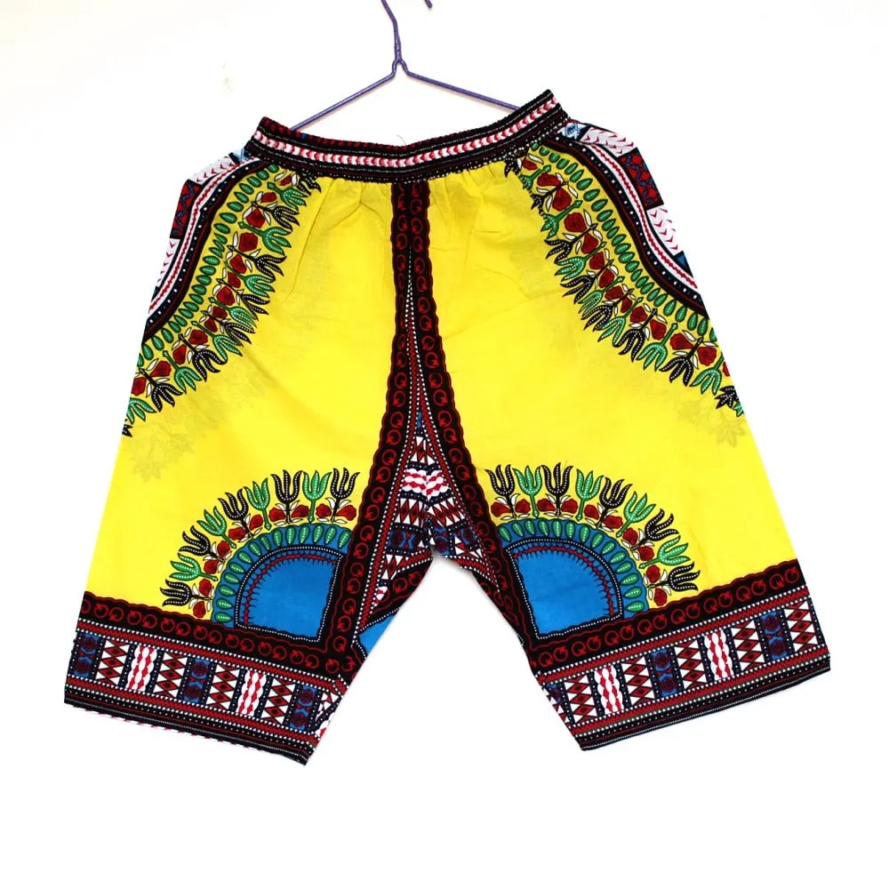 Colorful and Comfy: 100% Cotton African Dashiki Short Pants for Casual and Stylish Wear