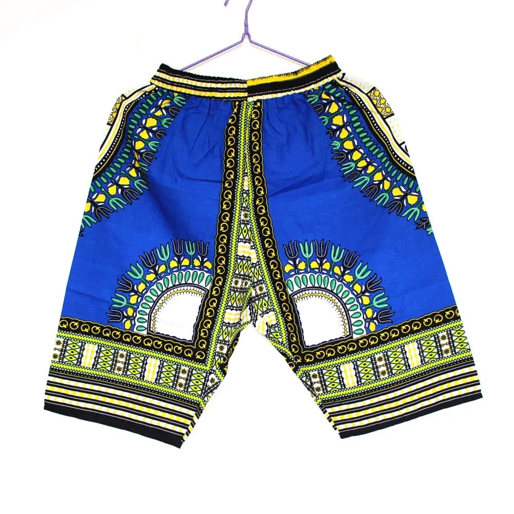 Colorful and Comfy: 100% Cotton African Dashiki Short Pants for Casual and Stylish Wear