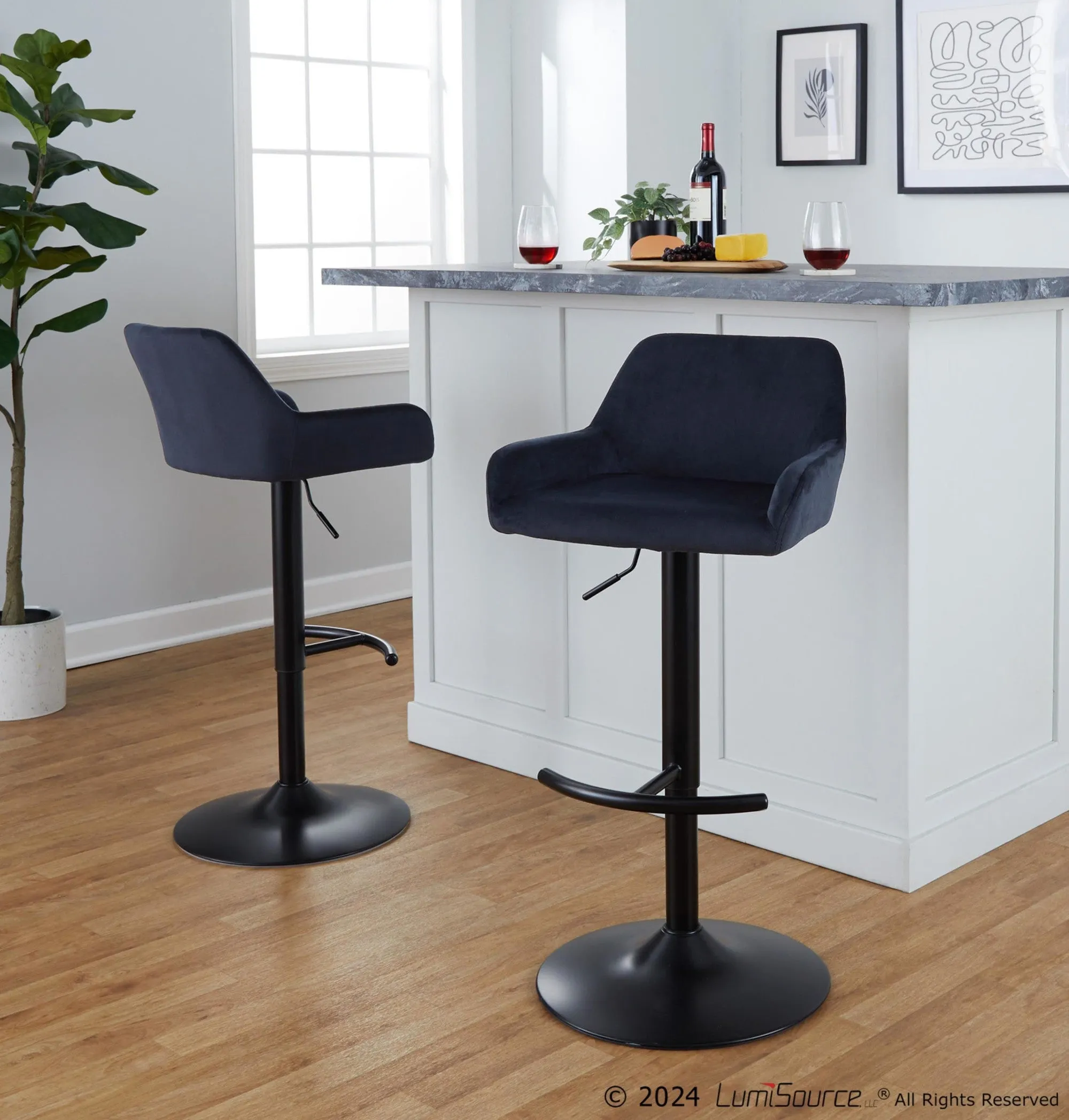 Daniella Adjustable Barstool - Set of 2 By LumiSource - BS-DNLAV-RT2 AUBK2