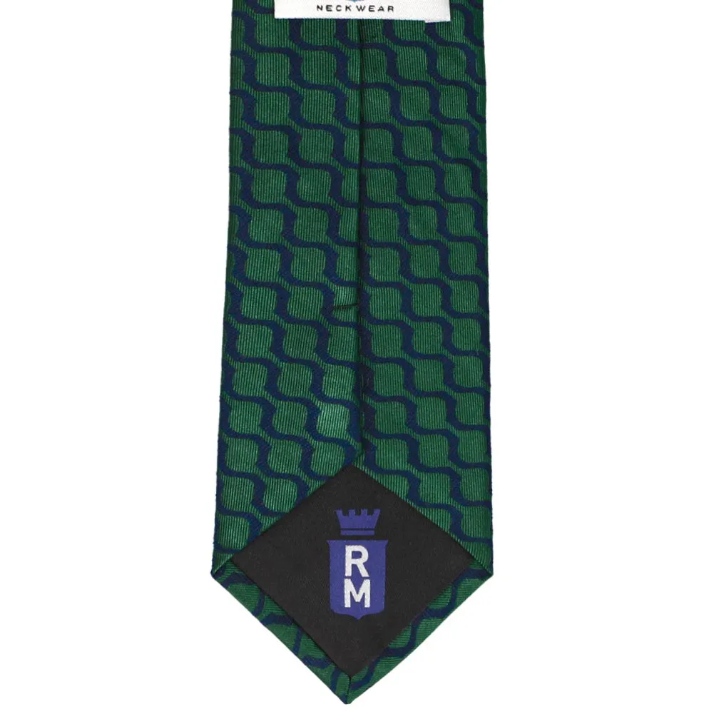 Dark Green Empire Scallop Cotton/Silk Necktie