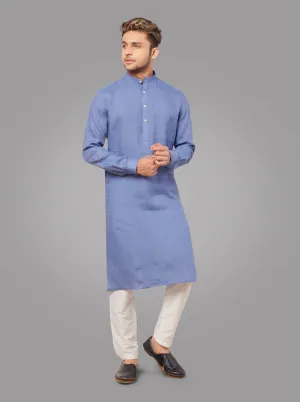 Dusty Oxford Blue Modi Kurta | JadeBlue