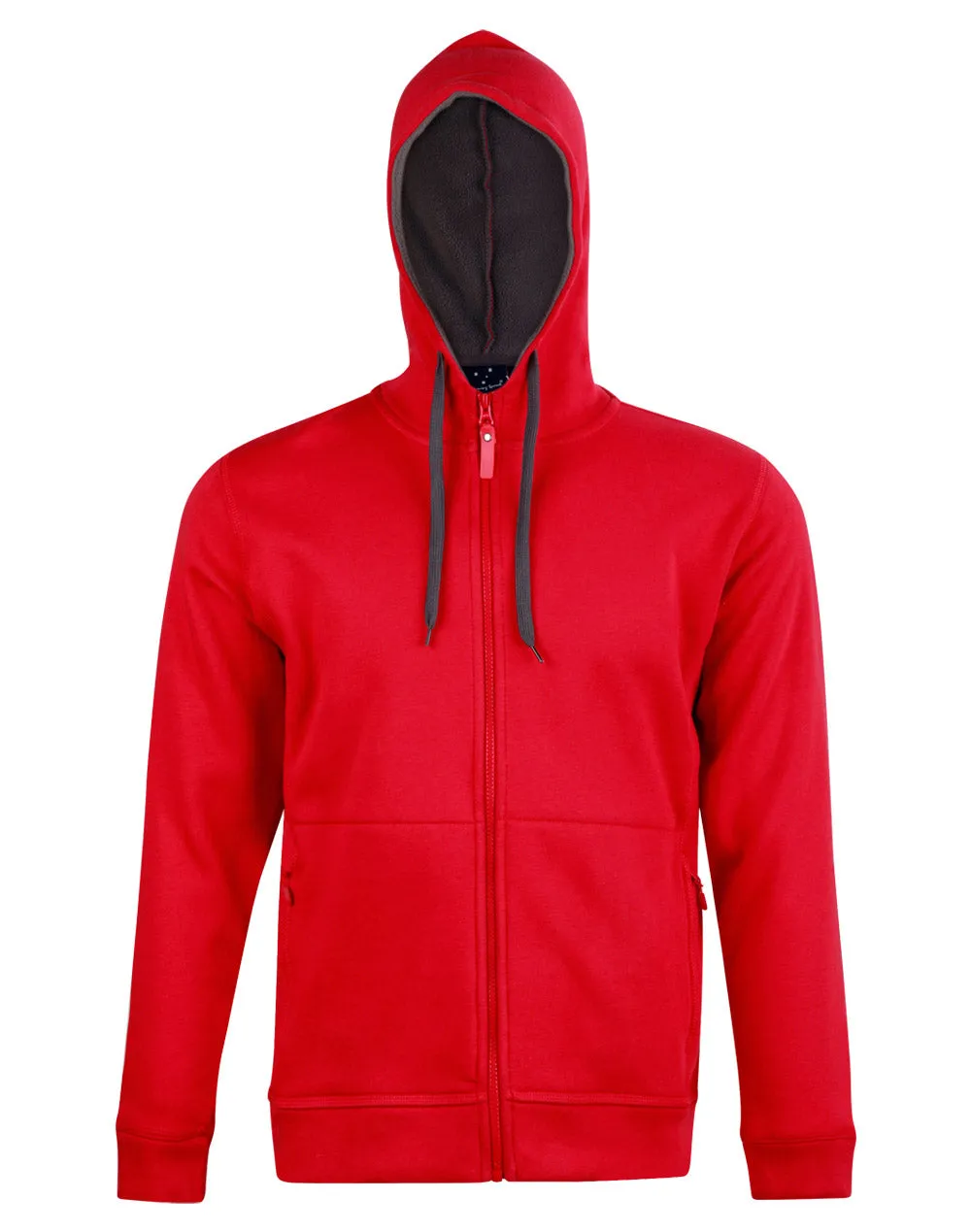 [FL17] Men's Full Zip Contrast Fleece Hoodie