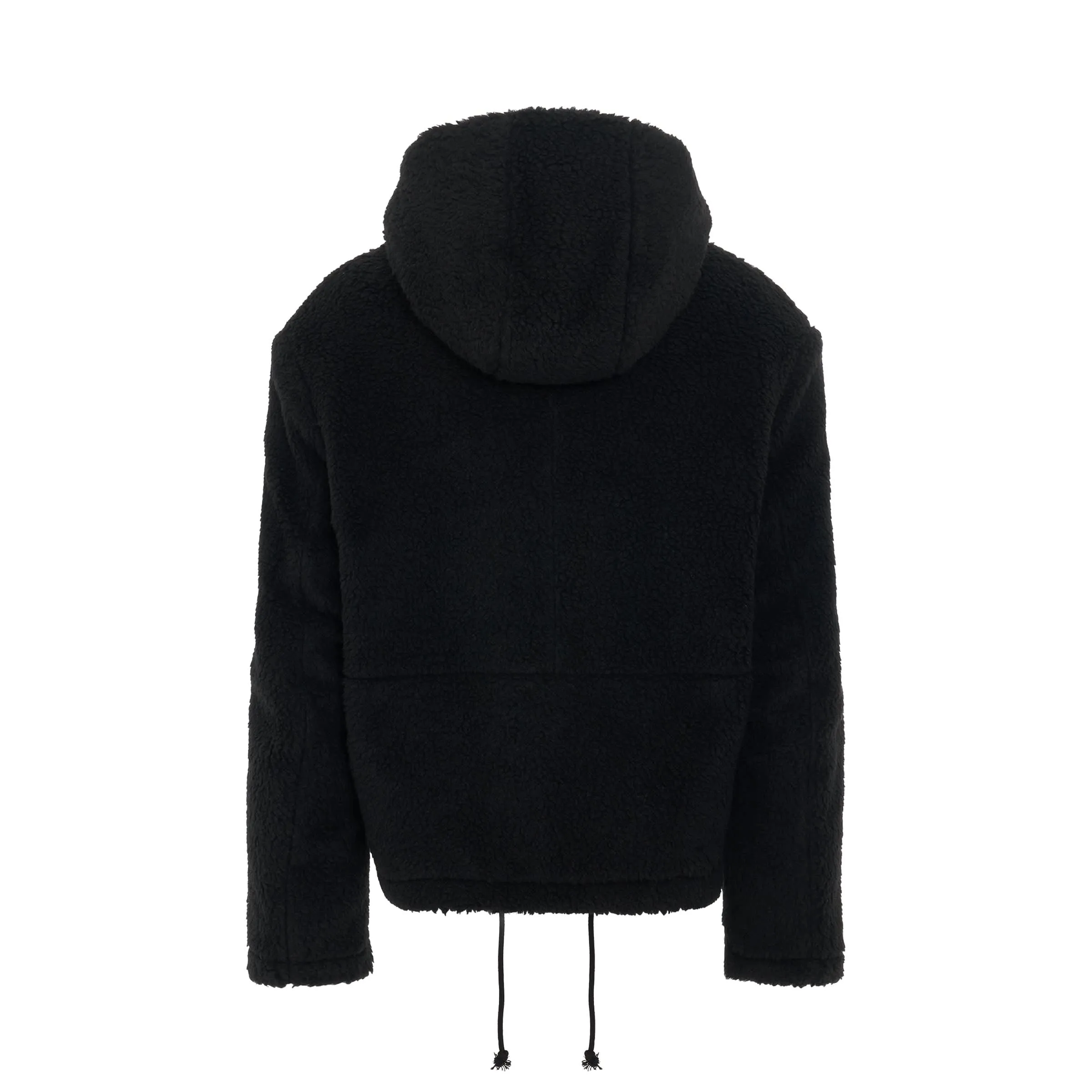 Fleece Hooded Jacket in Black