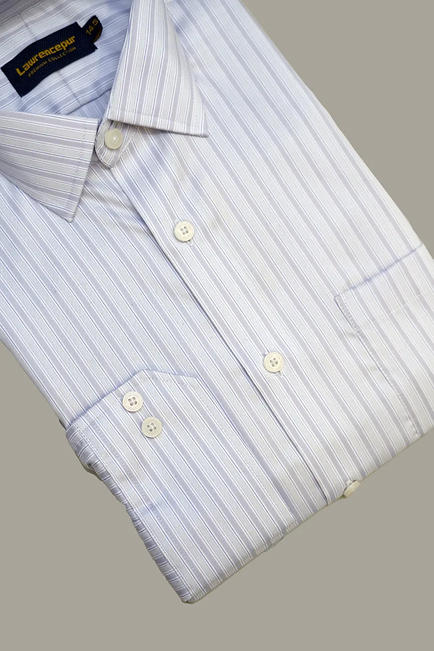 Formal Shirt - Supernova White & Grey Stripes