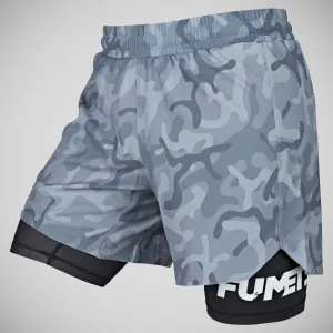 Fumetsu Dual Layer Fight Shorts Grey Camo/Black