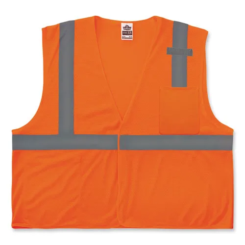 Glowear 8210hl-s Single Size Class 2 Economy Mesh Vest, Polyester, Medium, Orange, Ships In 1-3 Business Days