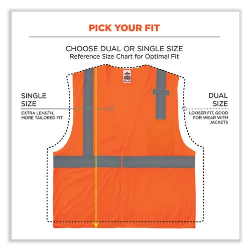 Glowear 8210hl-s Single Size Class 2 Economy Mesh Vest, Polyester, Small, Orange, Ships In 1-3 Business Days