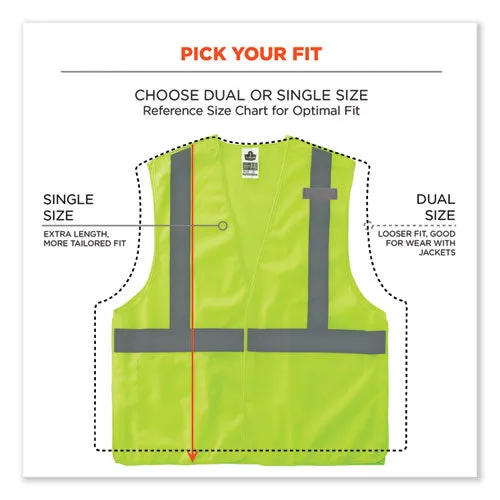 Glowear 8215ba-s Single Size Class 2 Economy Breakaway Mesh Vest, Polyester, 3x-large, Lime, Ships In 1-3 Business Days