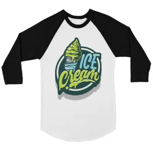 Green Ice Cream Womens Baseball Tee