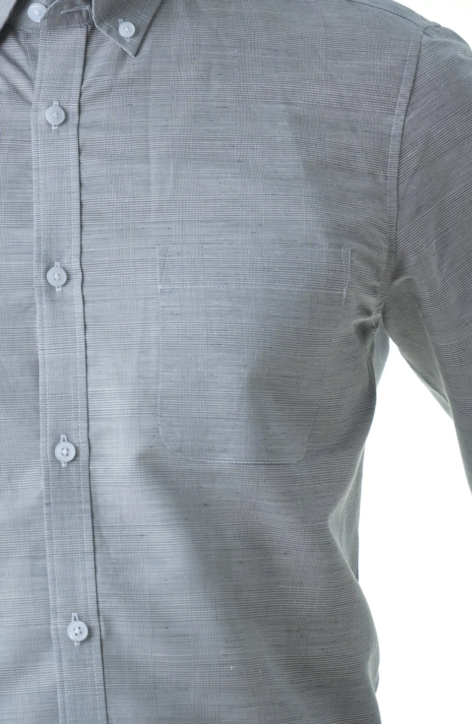 Grey Full Sleeves Cotton Shirt