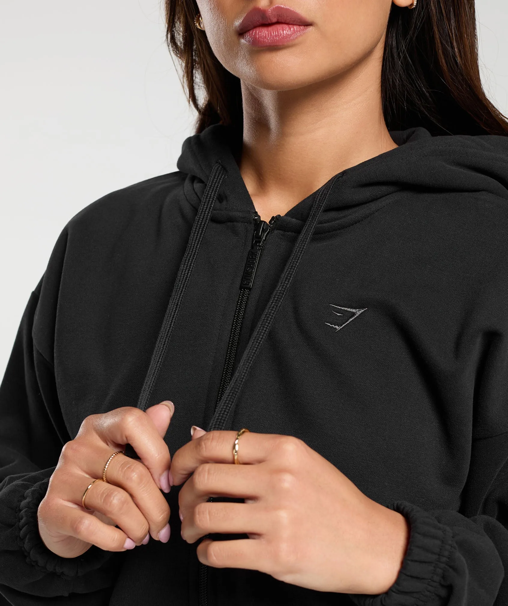 Gymshark Fleece Zip Hoodie - Black