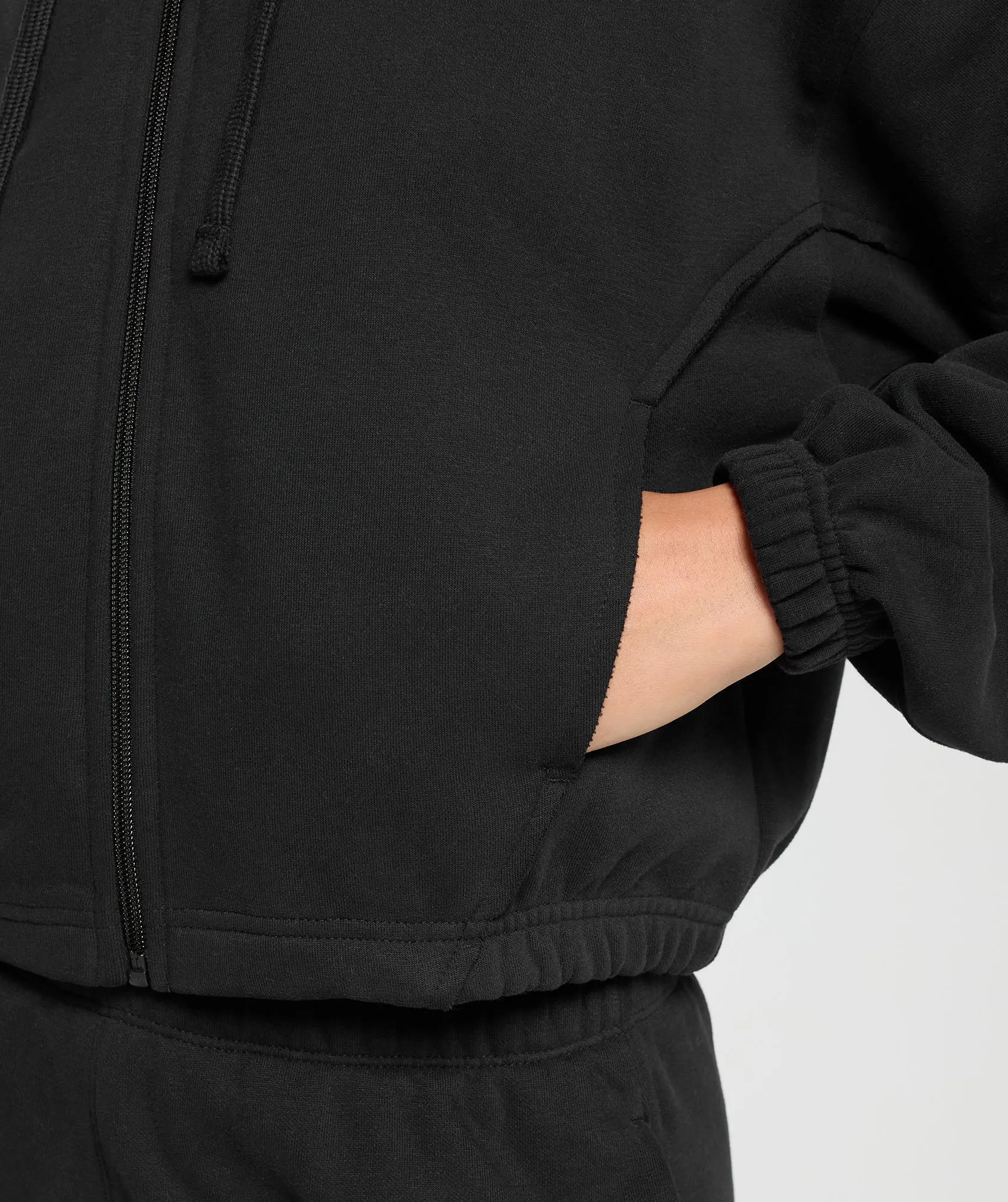 Gymshark Fleece Zip Hoodie - Black