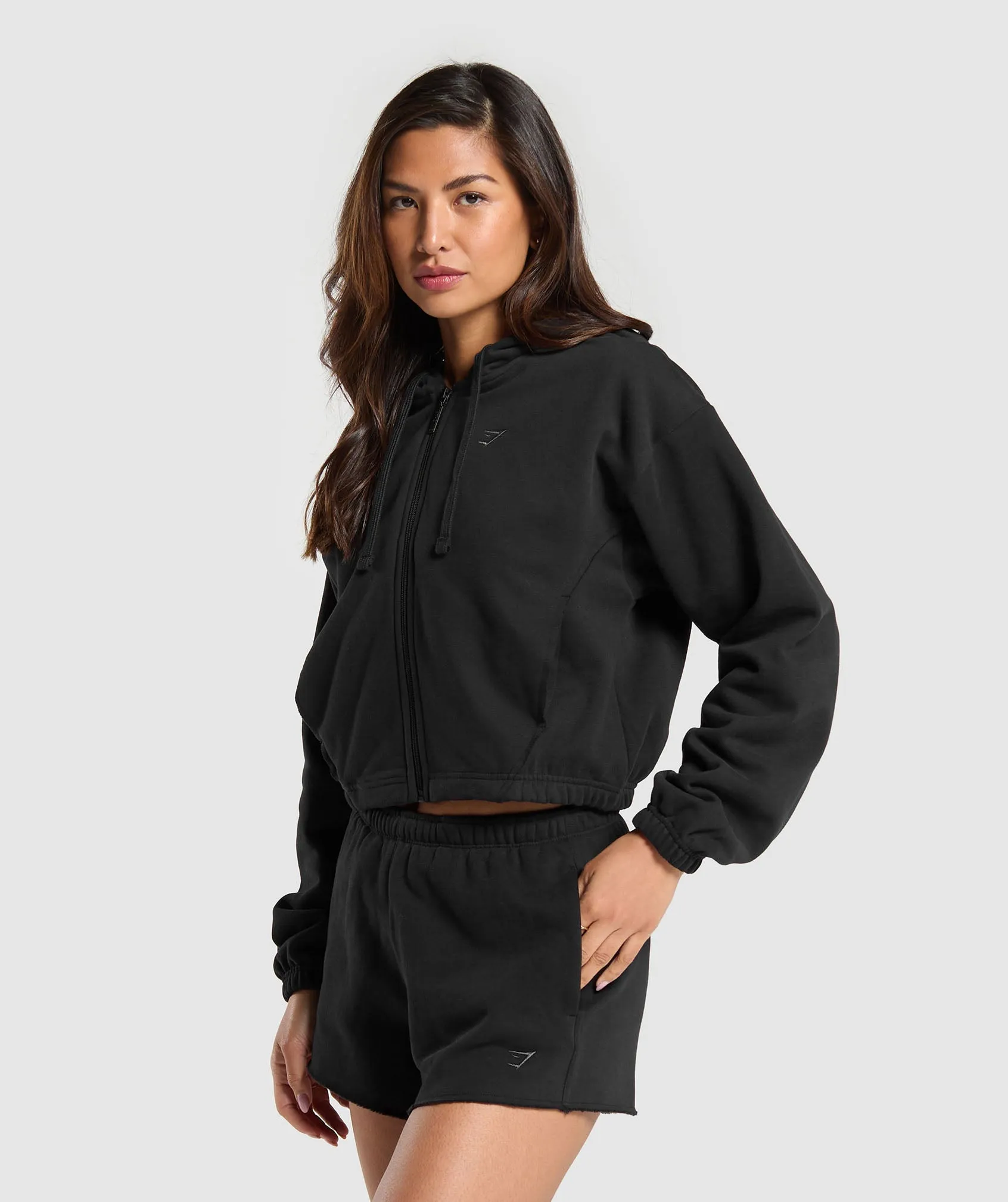 Gymshark Fleece Zip Hoodie - Black