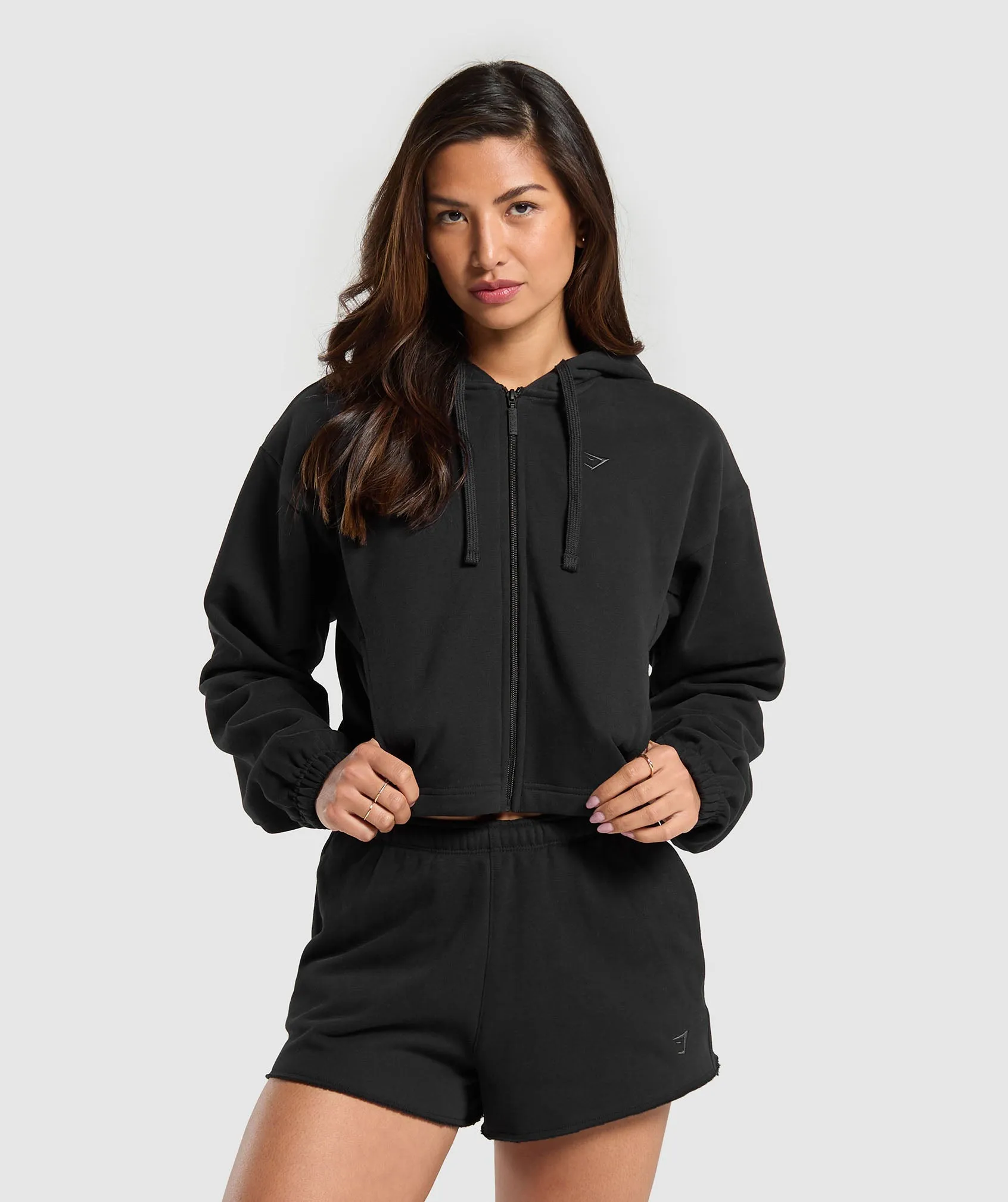 Gymshark Fleece Zip Hoodie - Black