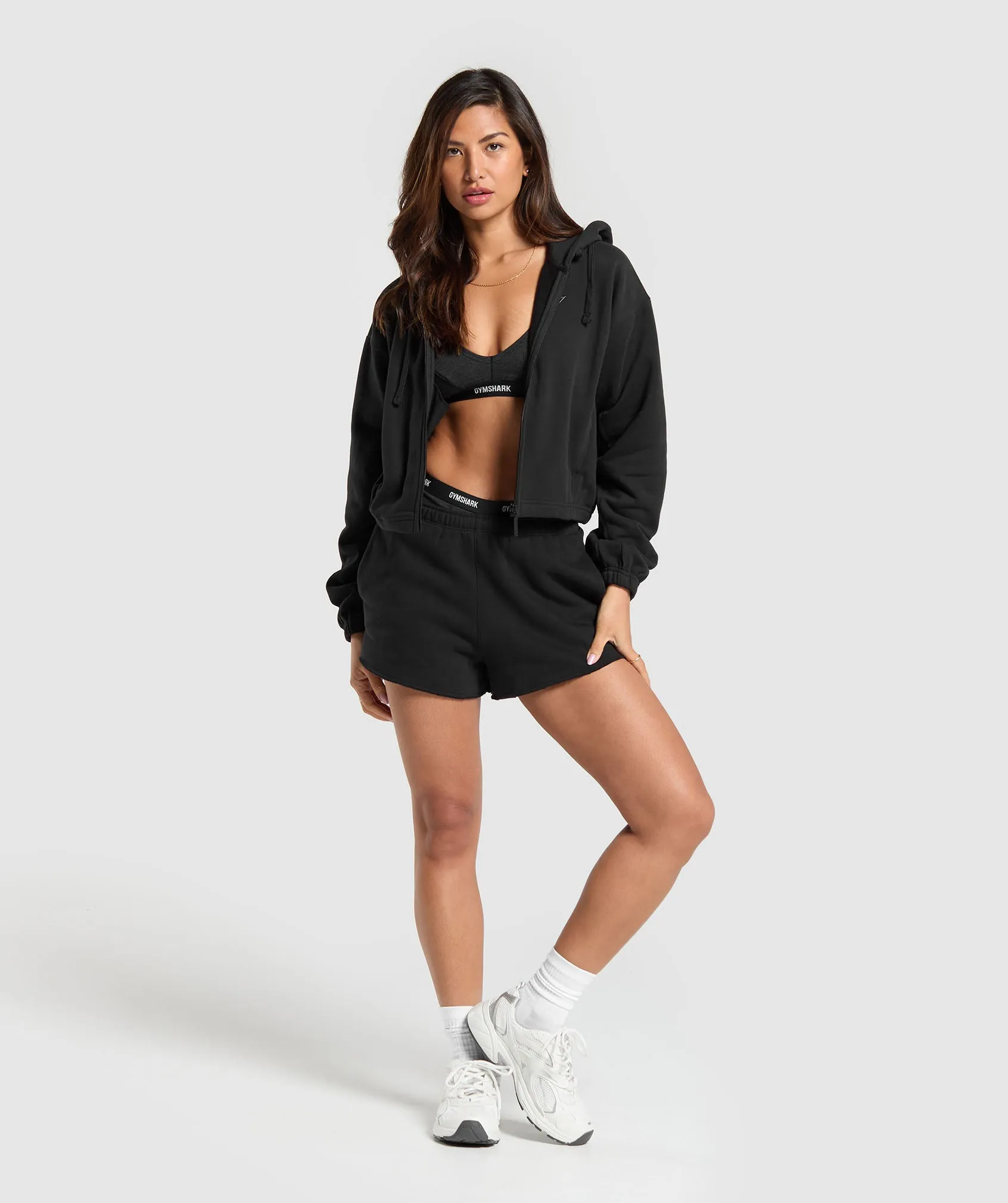 Gymshark Fleece Zip Hoodie - Black