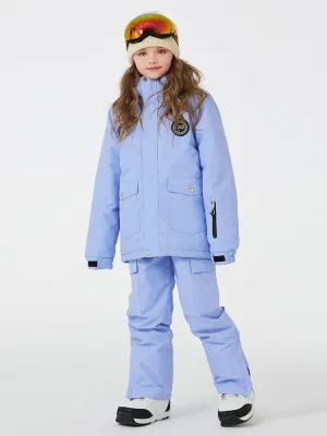 Kids Outdoor Snow Suits Set Hooded Ski Jacket & Pants