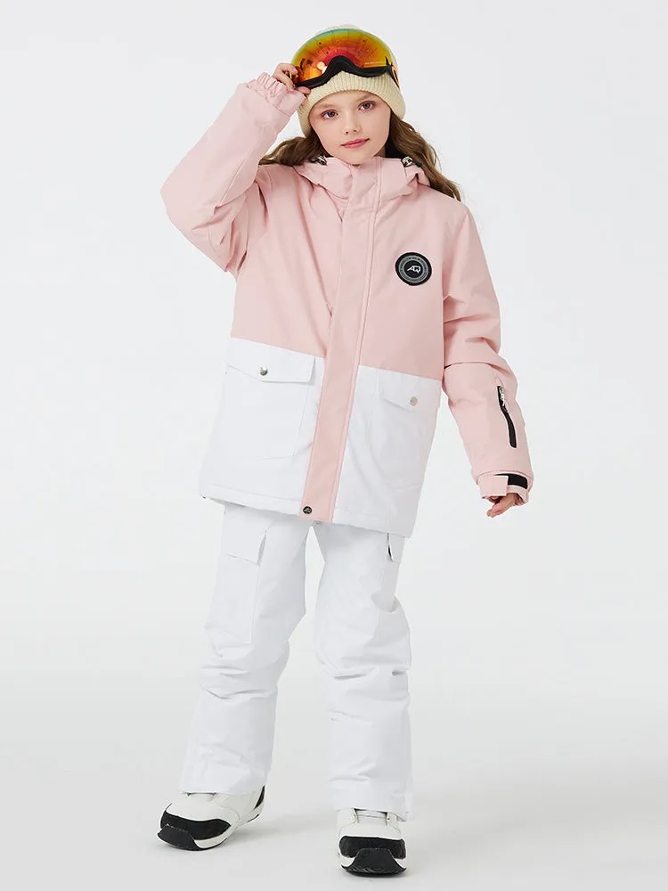 Kids Outdoor Snow Suits Set Hooded Ski Jacket & Pants