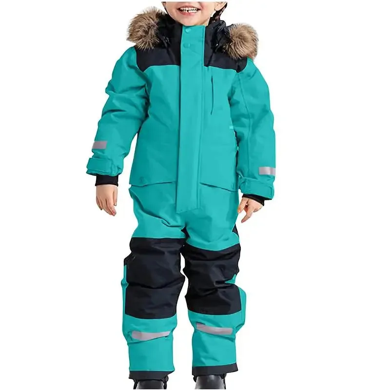 Kids Winter Snow Suits One Piece Warm Overalls