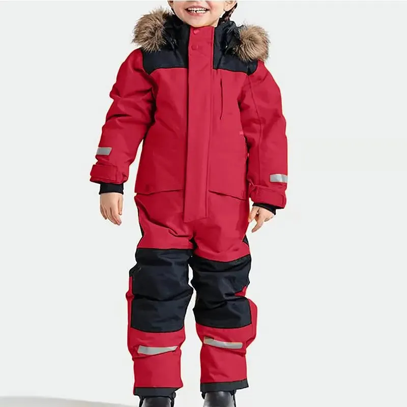 Kids Winter Snow Suits One Piece Warm Overalls