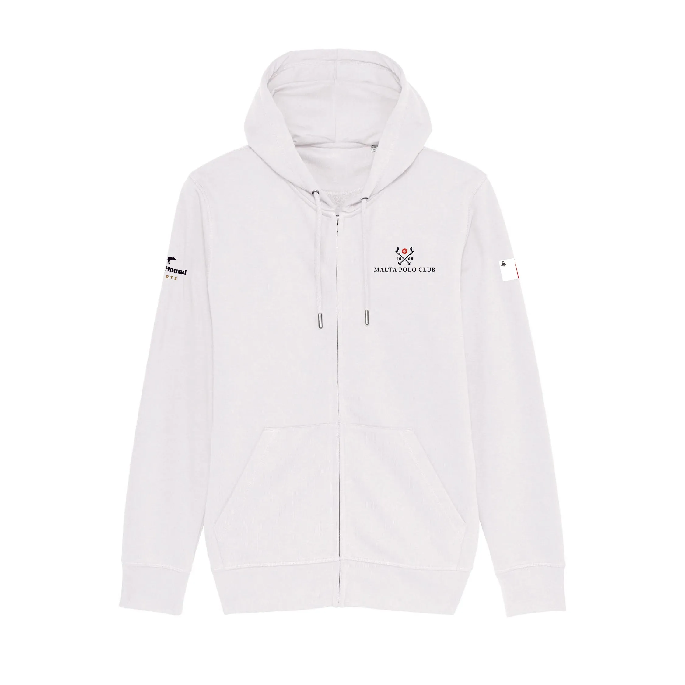 Malta White Zip Hoodie