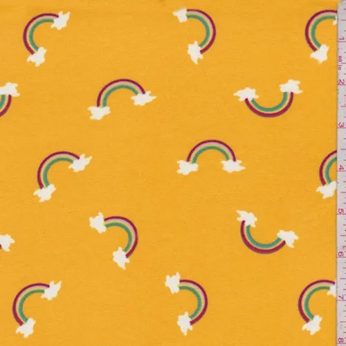 Marigold Rainbow Double Brushed Jersey Knit Fabric