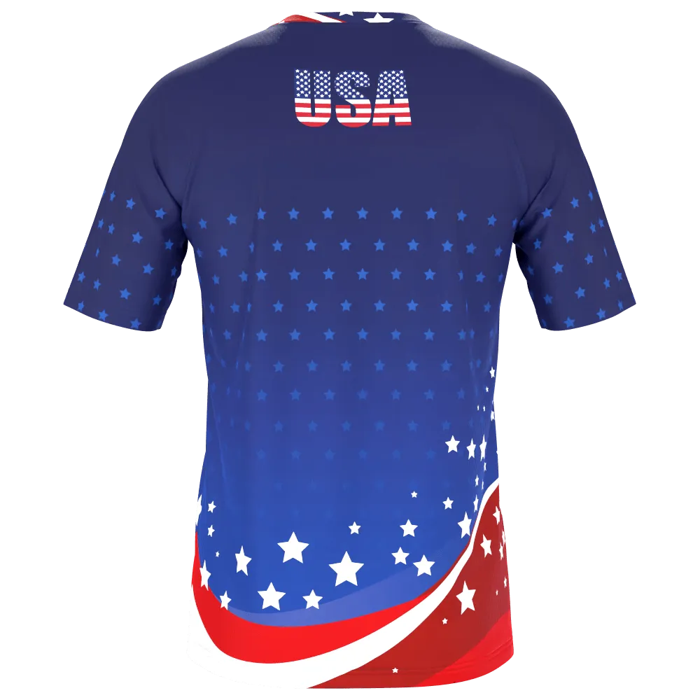 Men's American Stars and Stripes USA Icon Short Sleeve Running Shirt