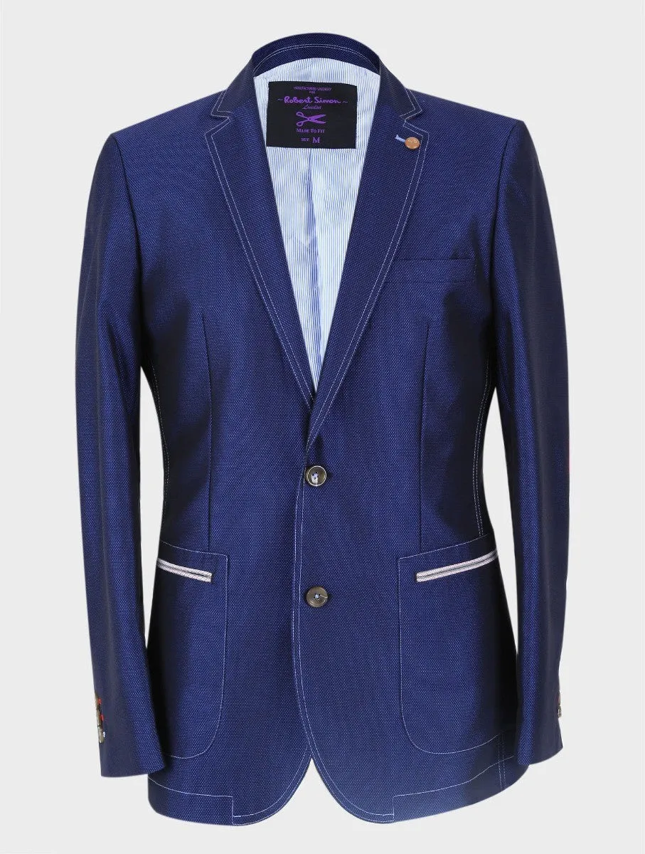 Men's Casual Slim Fit Navy Blazer - TONY Accardo - Navy Blue