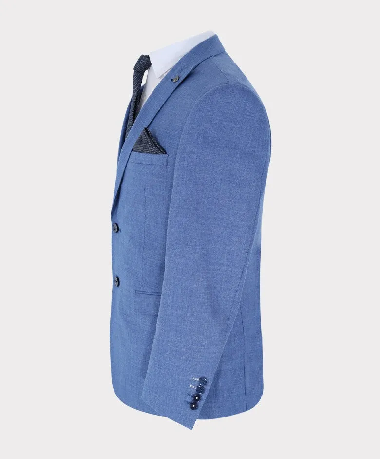 Men's Light Blue Tailored Fit Suit - JAYDEN - Blue