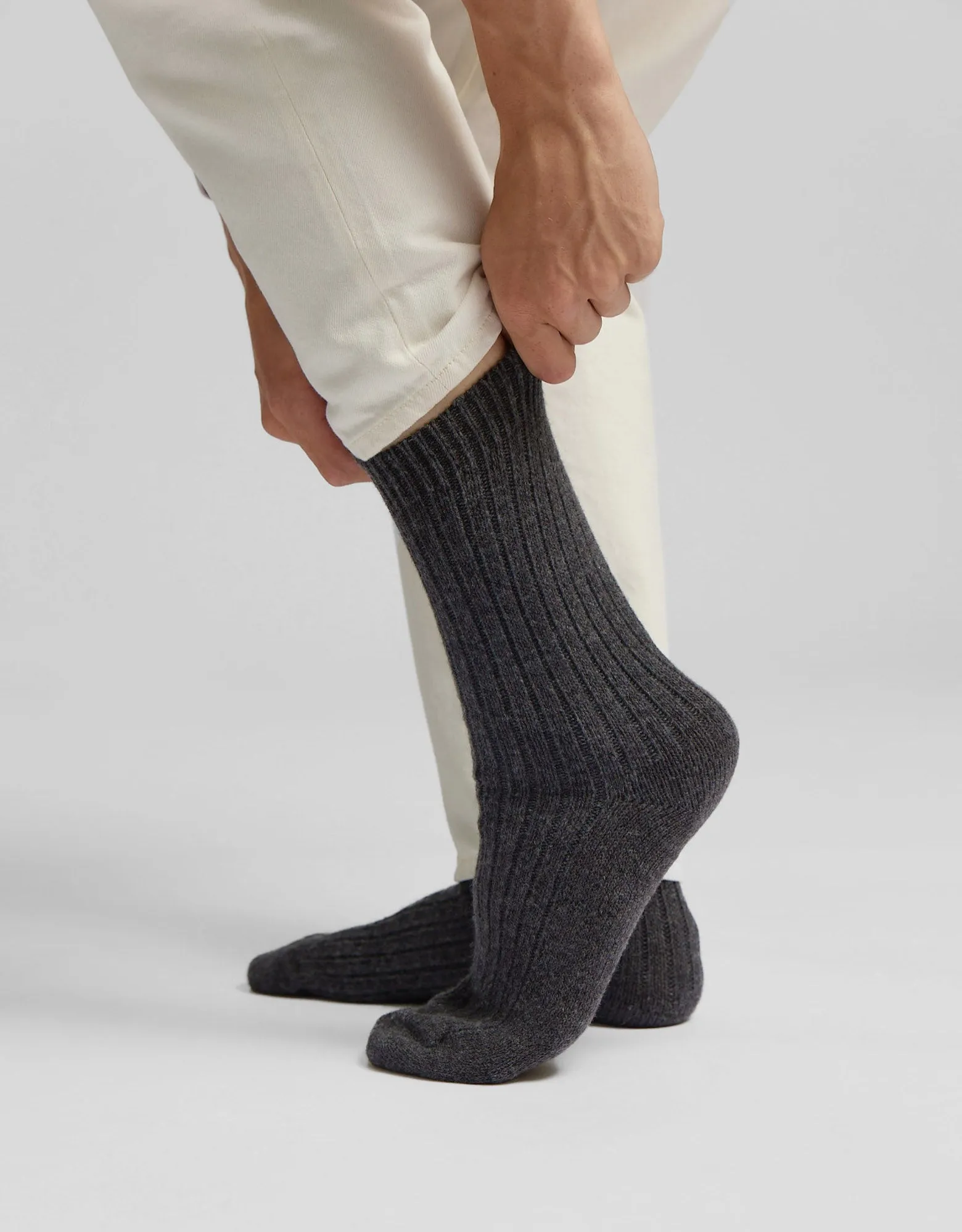 Merino Wool Blend Sock - Deep Black