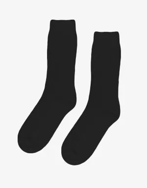 Merino Wool Blend Sock - Deep Black