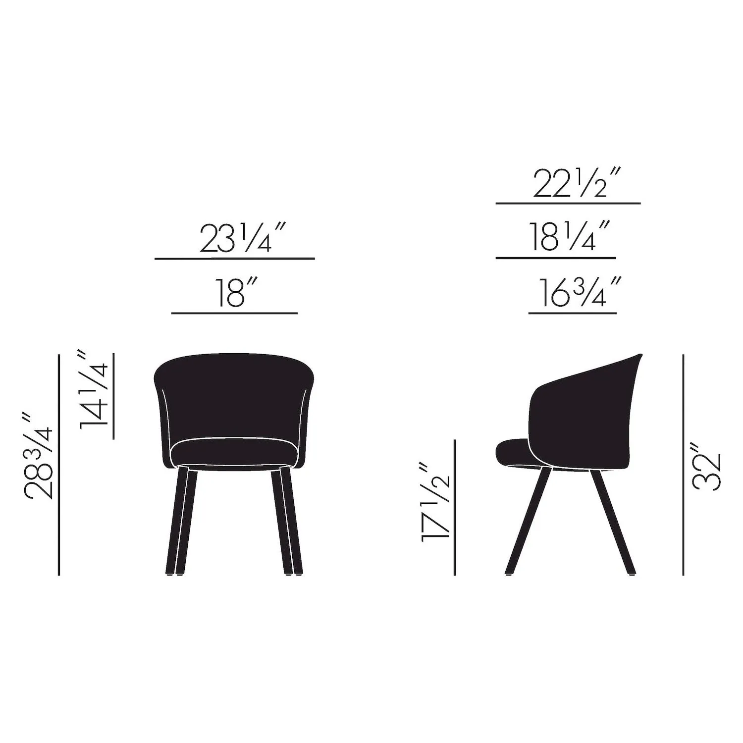 Mikado Dining Armchair with Wood Base