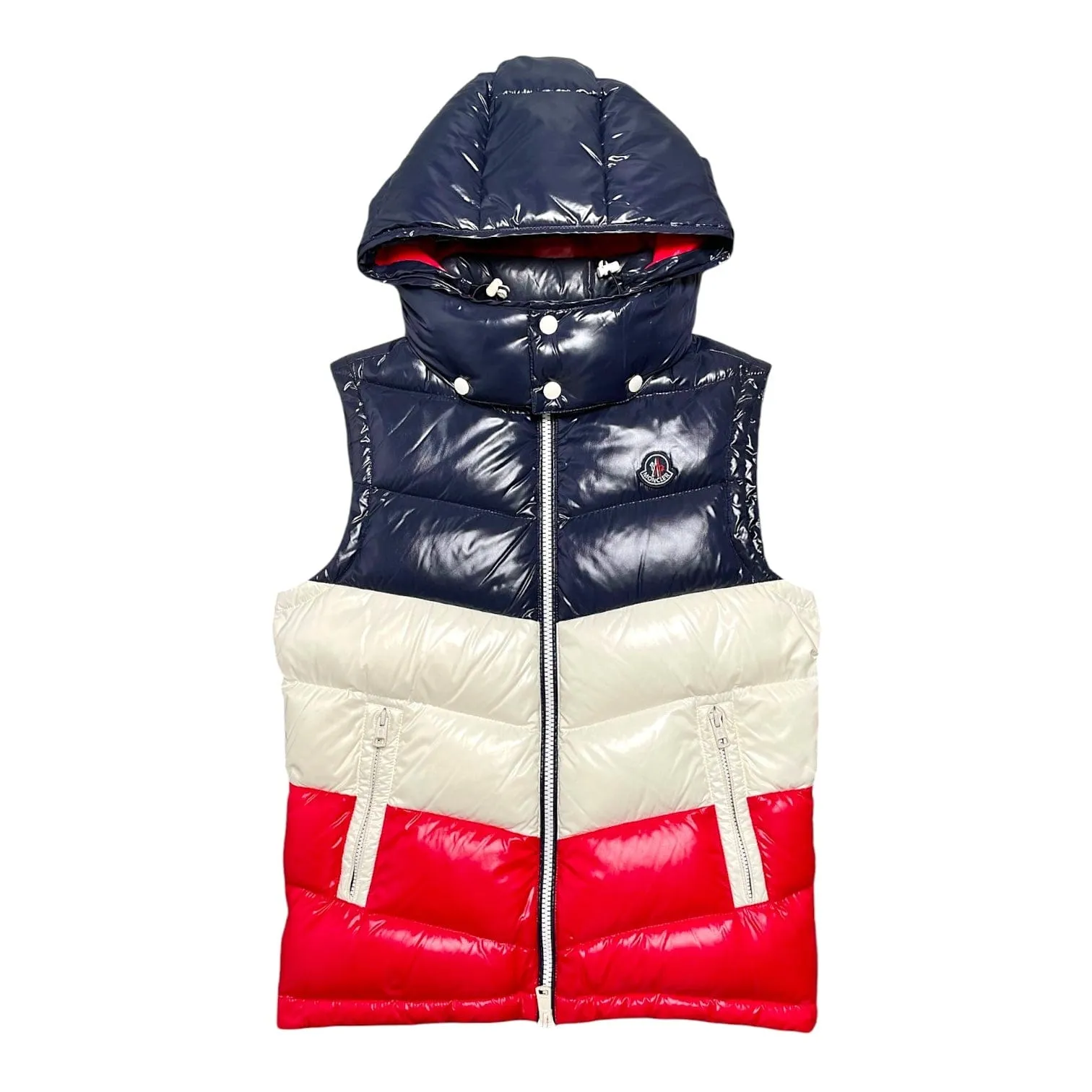 Moncler x Kith Pelat Down Vest Red Navy Blue White Pre-Owned