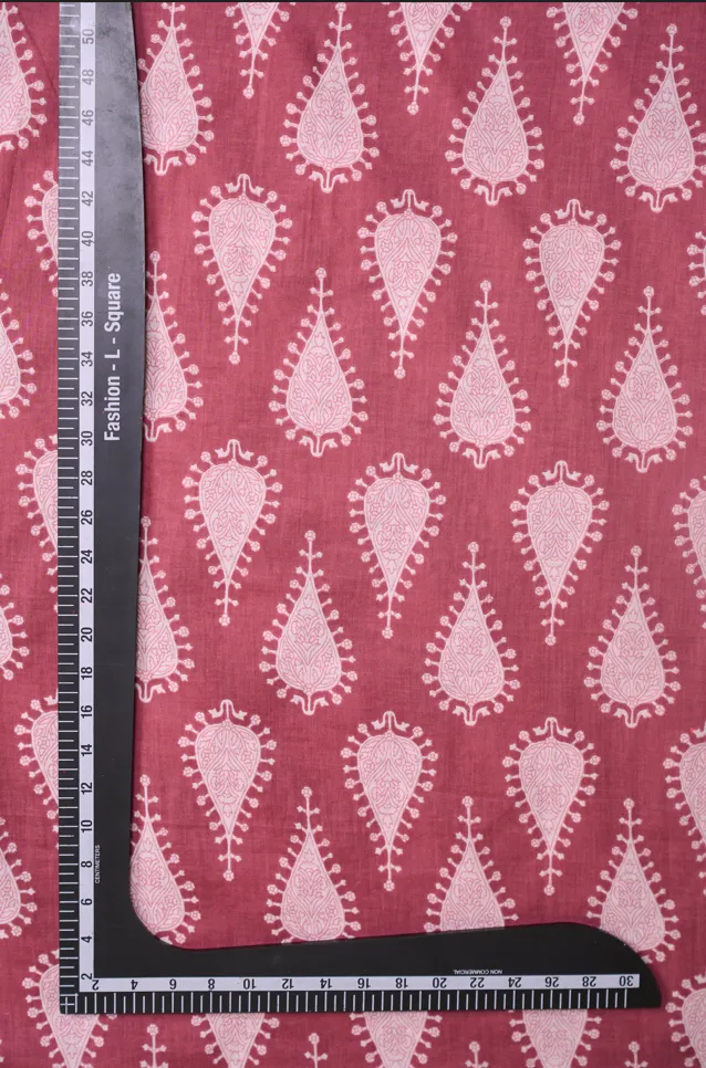 Pastel Pink Butta Printed Summer Pure Cotton Fabric