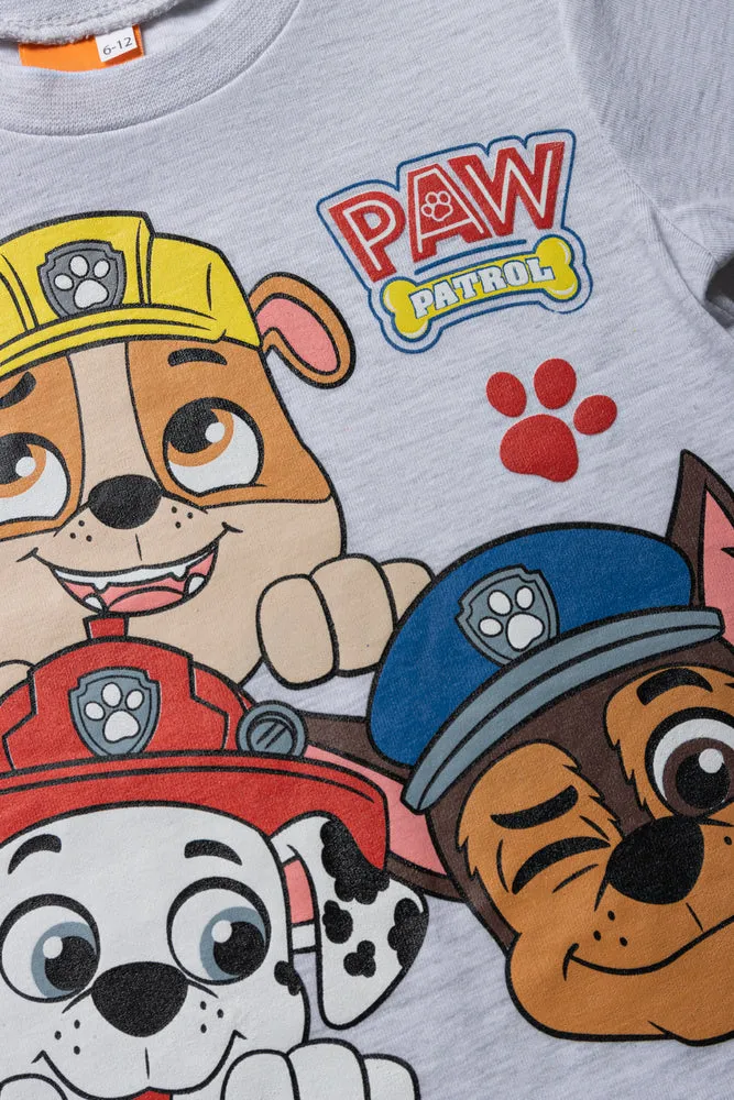 Paw Patrol 2 Pack Short Sleeve T-Shirts Red & Grey