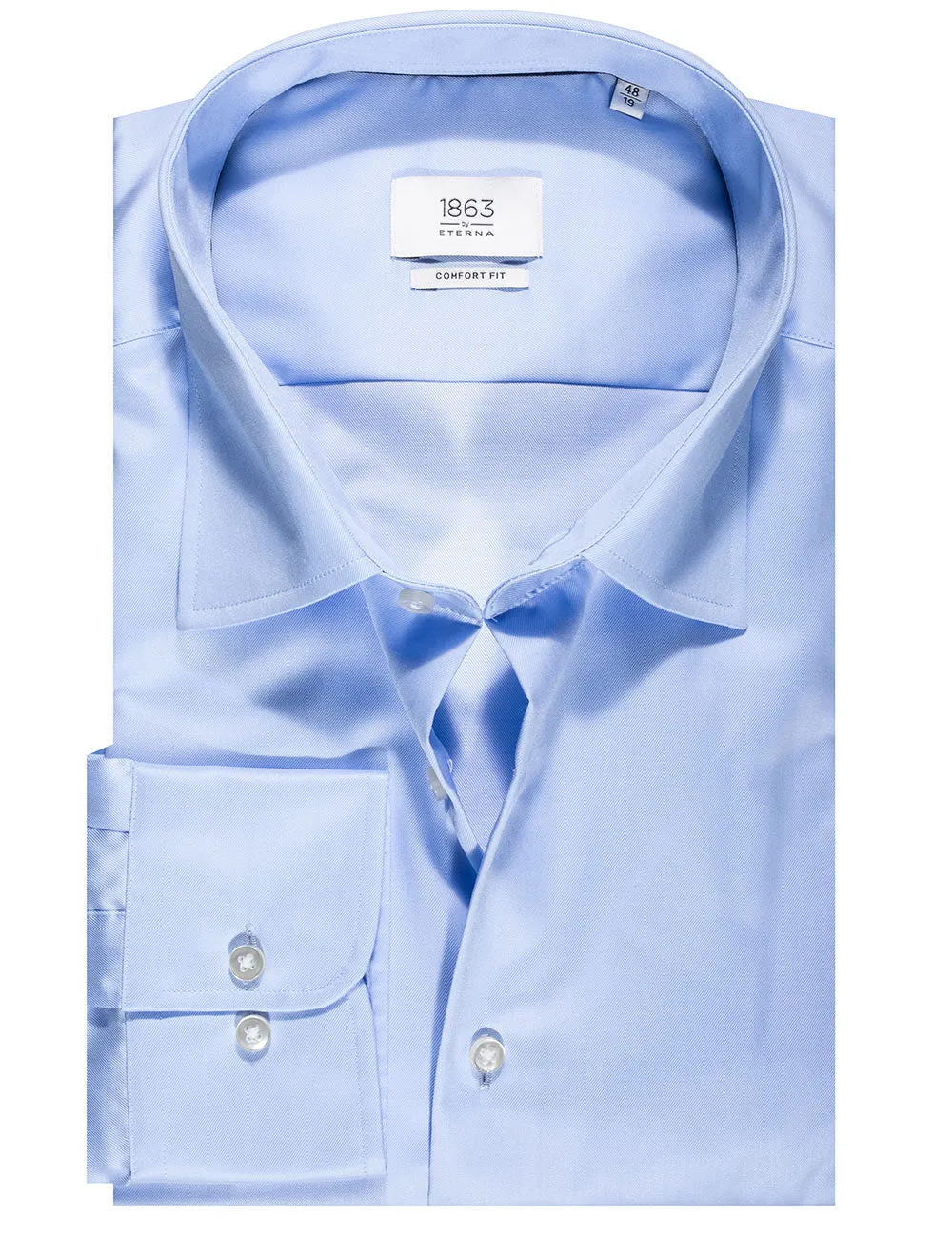 Plain Single Cuff Shirt Blue