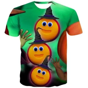 Pumpkin T-shirt Men Halloween T-shirts Graphic Lovely Shirt Print Harajuku T-shirts 3d Short Sleeve T shirts Men/women Tee