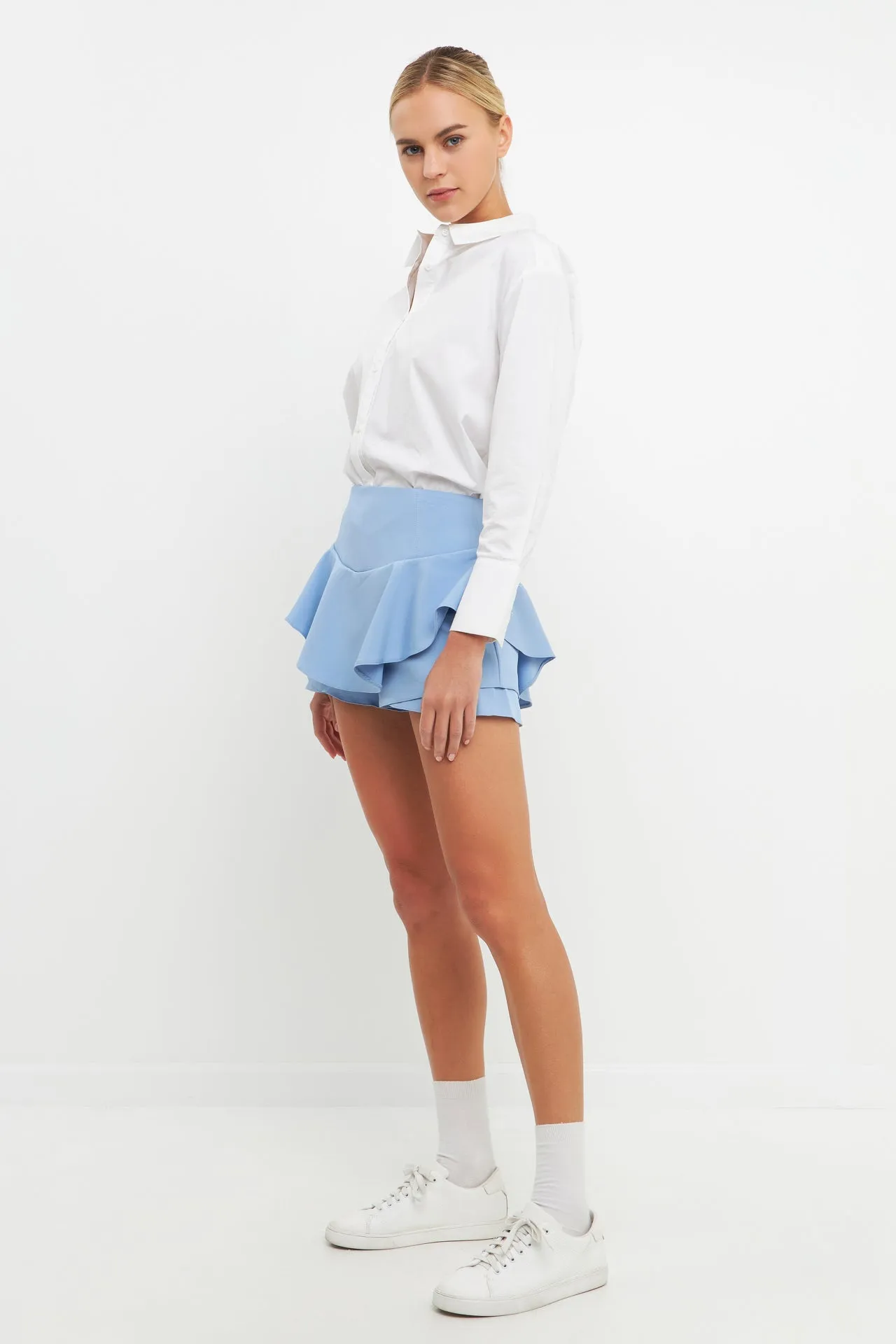 Ruffle Layered Mini Skort