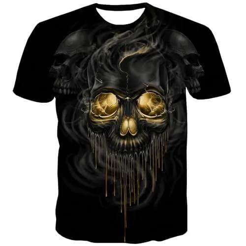 Skull T-shirt Men Terror T-shirts 3d Military Tshirts Casual Gothic Tshirts Novelty Funny T shirts Funny Short Sleeve T shirts